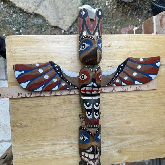 Makah Totem Neah Bay Olympic WA‎ 24.5" x 15.5" Hand Carved Painted NWC Sign Rick - Picture 3 of 16